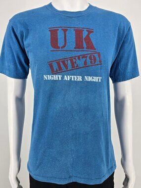 Vintage 1970s UK Live '79 Night After Night Rock Band Concert T-Shirt (M)